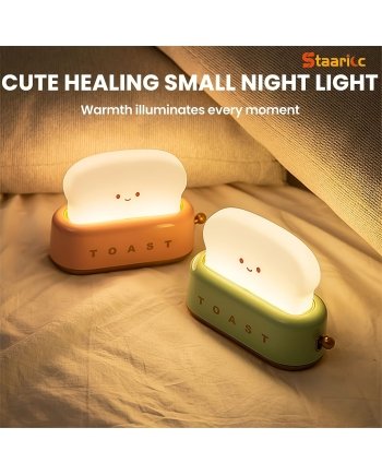 Staaricc USB Rechargeable Cute Toaster LED Table Lamp