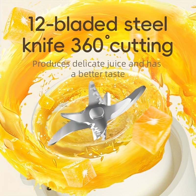 450ML Portable USB Rechargeable Juicer Blender With 12 Blade System