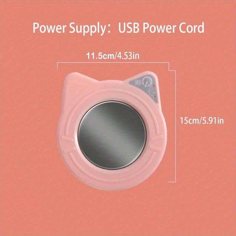 Smart USB Cup Warmer With 55°C Heating And Auto Timer Shutoff