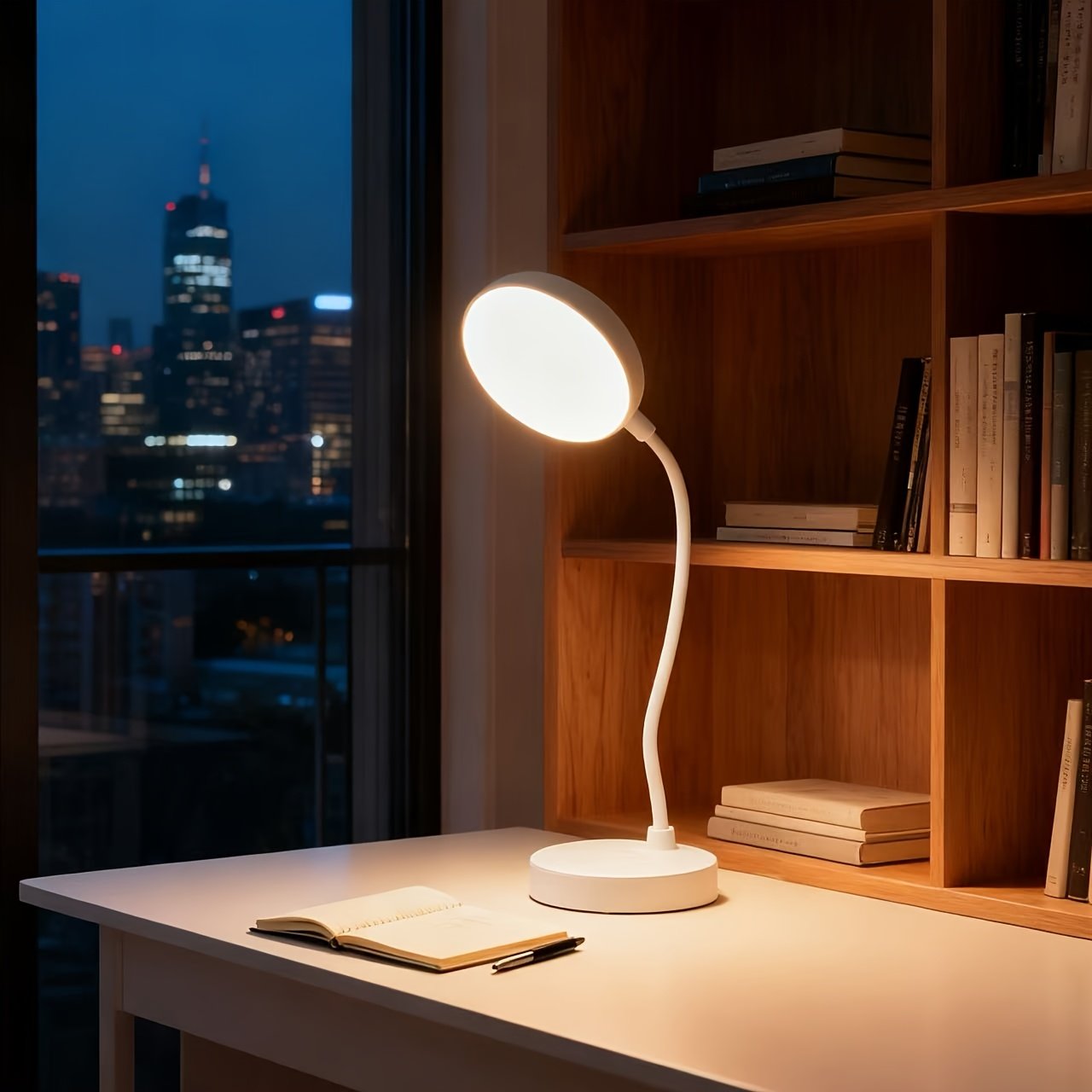 Modern White LED Reading Lamp For Study And Bedside Use