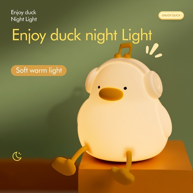 Happy Duck Silicone USB Rechargeable Smart Patting Night Light