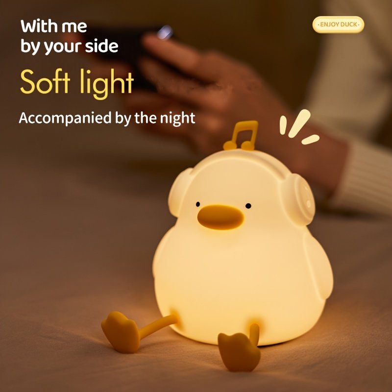 Happy Duck Silicone USB Rechargeable Smart Patting Night Light