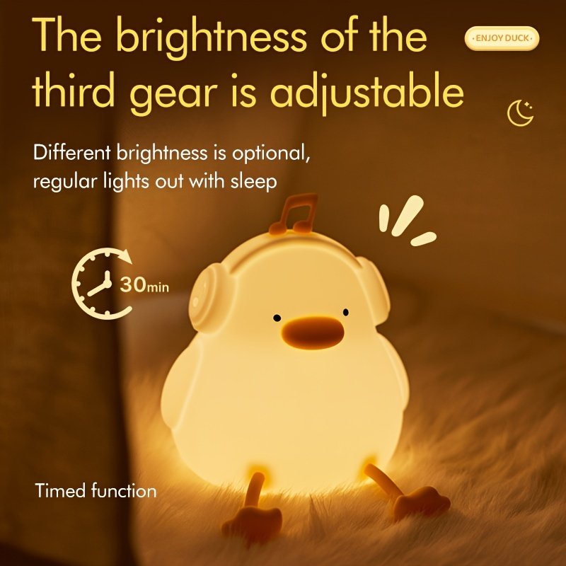 Happy Duck Silicone USB Rechargeable Smart Patting Night Light