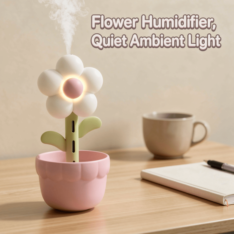 Flower Design Air Humidifier And Aroma Diffuser With Silent Operation