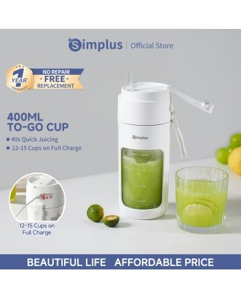 Simplus 400ML Portable Wireless Juicer Blender With 12 Blade System