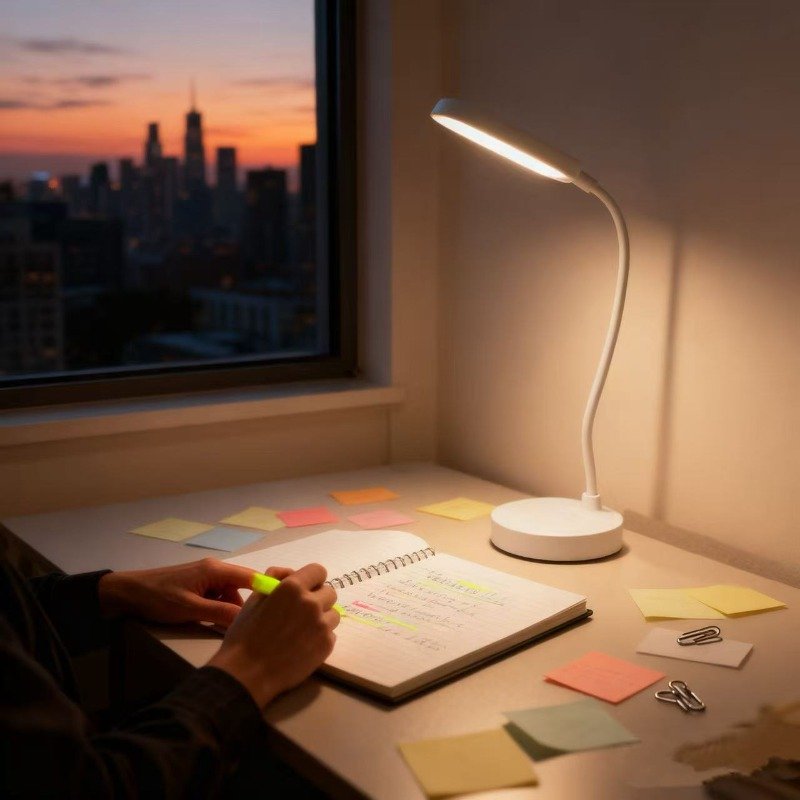 Modern White LED Reading Lamp For Study And Bedside Use