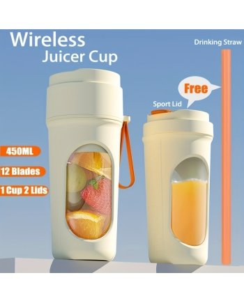 450ML Portable USB Rechargeable Juicer Blender With 12 Blade System