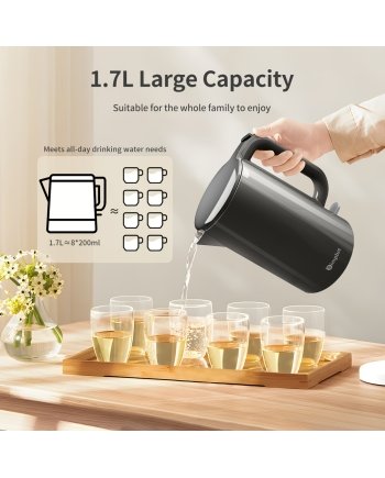 1.7L Large Capacity Electric Kettle With 1500W Fast Heating