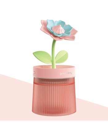 Portable Flower Air Humidifier And Aroma Diffuser With Colorful Light