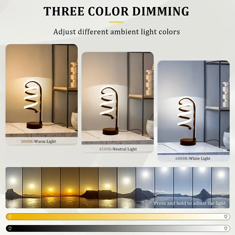 Modern Spiral LED Desk Lamp For Bedroom And Office Decoration
