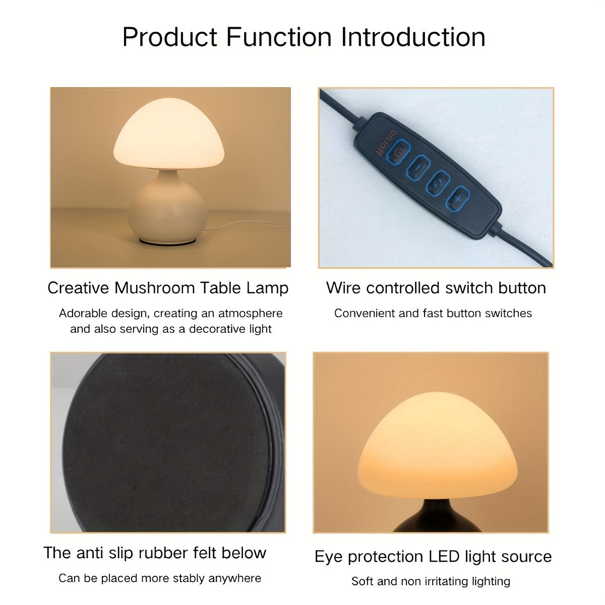 Modern Creative Mushroom LED Table Lamp For Bedroom And Desk