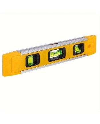 3-In-1 Magnetic Spirit Level Yellow Alloy Beam Measuring Tool
