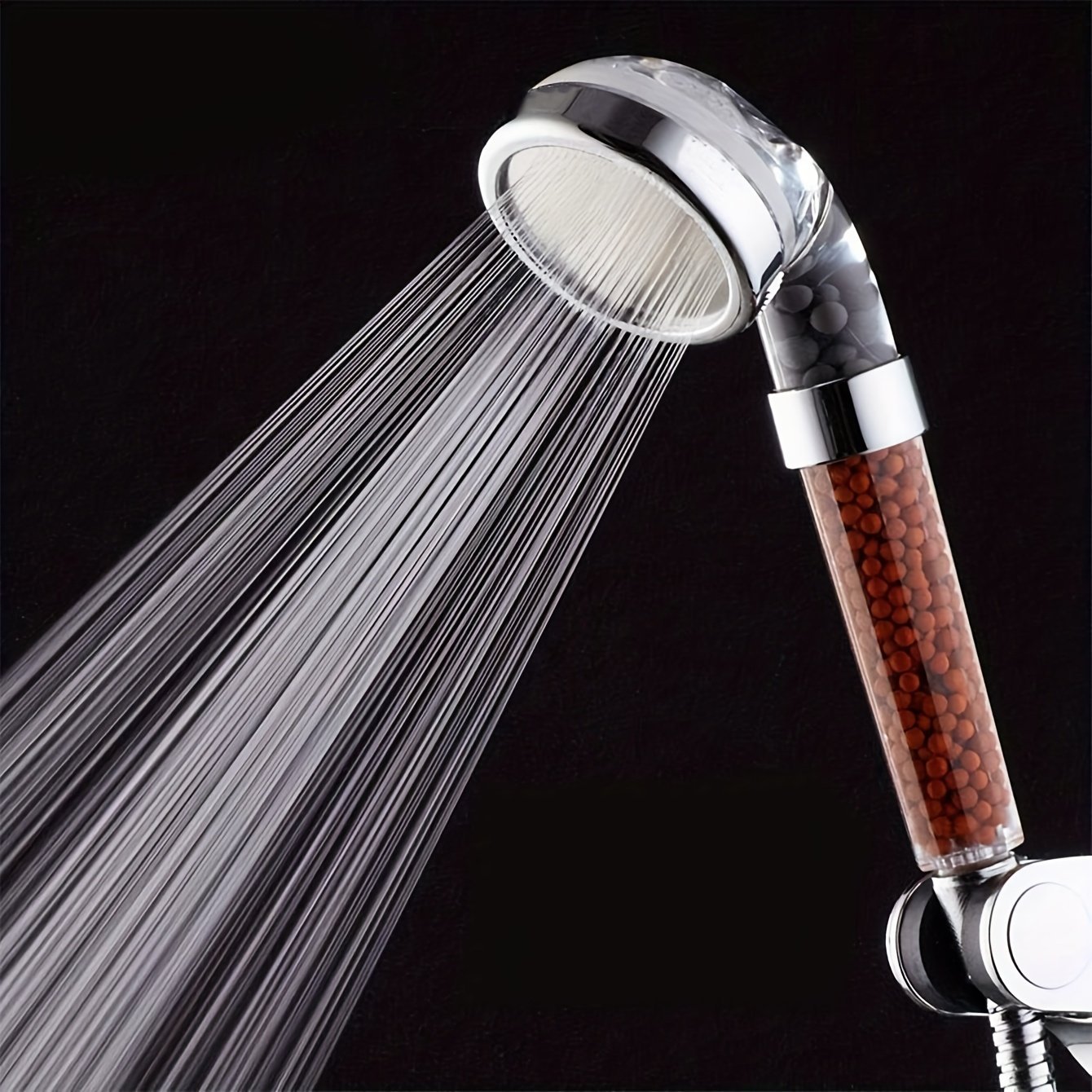 3pcs Handheld Shower Filter Set with Stainless Steel Hose & Holder