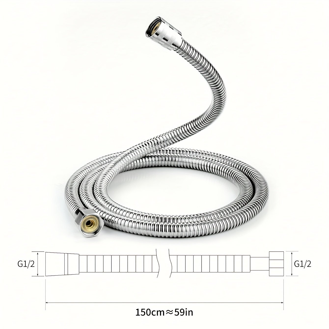 3pcs Handheld Shower Filter Set with Stainless Steel Hose & Holder