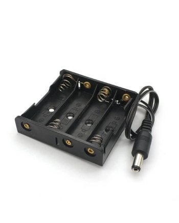 4xAA Battery Holder with DC Jack