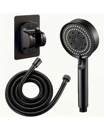 Handheld Shower Head Set with Hose & Wall Base Bathroom Shower Kit